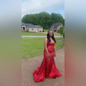Candy apple red prom dress